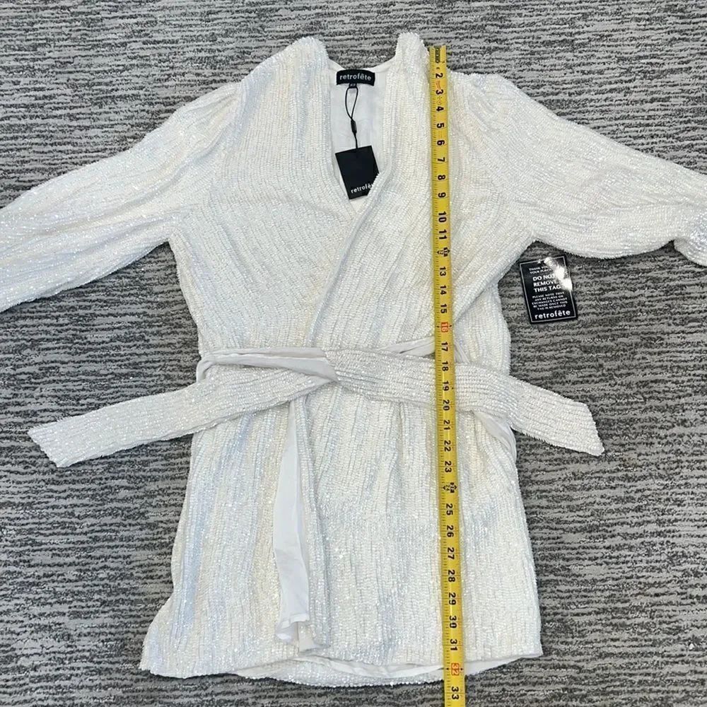 NWT Retrofete Gabrielle Robe in Moonglow White XS Revolve - Picture 12 of 15